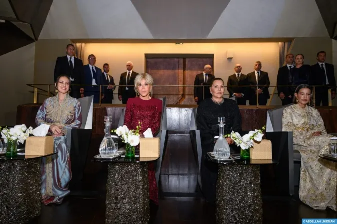 TRH Princesses Lalla Khadija, Lalla Meryem, &amp; Lalla Hasnaa, Joined by Brigitte Macron, Attend Opening Show of Rabat Royal Theater